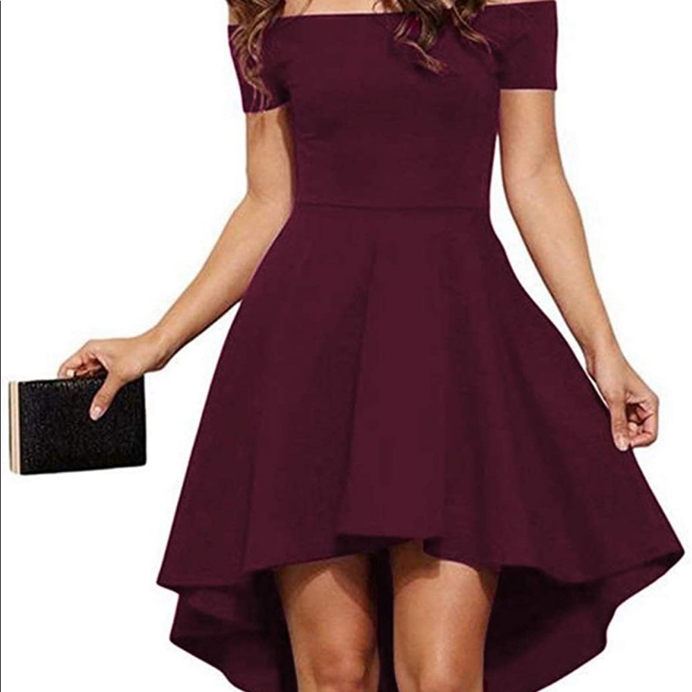 Off the Shoulder High Low Dress Size L